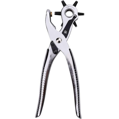 Pince à Poinçons pour Cuir - 6 Poinçons Remplaçables (2,0 à 4,5 mm) - Outil Professionnel & Bricolage pour Perforation Cuir, Maroquinerie, Sellerie, Loisirs Créatifs
