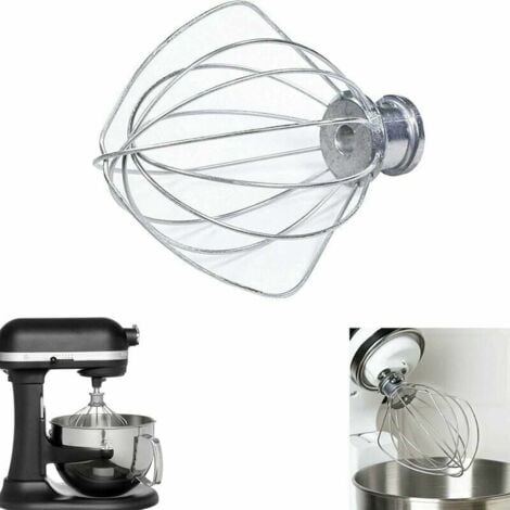 Tête de Fouet de Rechange en Acier Inoxydable. Compatible avec KitchenAid K45WW  KSM150 KSM160 K45 KSM90 Stand Mixer,Fouet a Fils, Acier Inoxydable et Aluminium