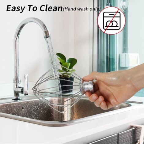 Tête de Fouet de Rechange en Acier Inoxydable. Compatible avec KitchenAid K45WW  KSM150 KSM160 K45 KSM90 Stand Mixer,Fouet a Fils, Acier Inoxydable et Aluminium
