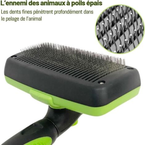 Brosse à Poils Courts pour Chat, Brosse à Poils de Chat pour Le toilettage, Brosse de toilettage autonettoyante pour Chien, Brosse de toilettage à Broches arrondies pour Chats à Poils Courts