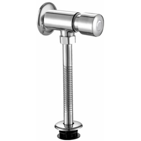 Urinoir Robinet de Chasse Urinoir Urinoir Robinet de Chasse Chrome Mur Monté Type de Bouton Placard Exposé Retard Manuel Arrêt Automatique pour Salle De Bains WC