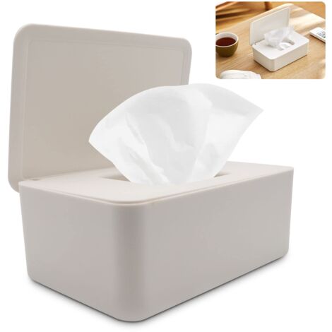 Longziming – Boîte de rangement lingettes bébé – PVC sans BPA – Joint en caoutchouc pour lingettes humides – Capacité 100 feuilles – Dimensions 18,5 x 12 x 7,5 cm