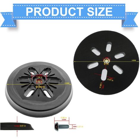 Disque Abrasif 150 mm Plateau Ponceuse Compatible avec Bosch GEX 150, GEX 150 AC, GEX 150 Turbo Ponceuse Dureté,Plateau et patin de ponçage