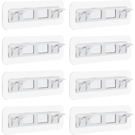Longziming – Supports d'étagère autocollants transparent – Lot de 8 pièces – 4 cm x 12 cm – Matériau acrylique haute résistance – Adhésif puissant