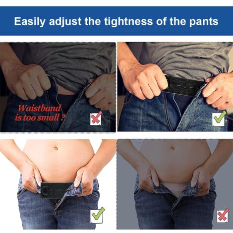 Lot De 8 Extensions De Pantalon Réglables - Pour Grossesse, Hommes, Femmes - Nylon élastique, 4 Couleurs