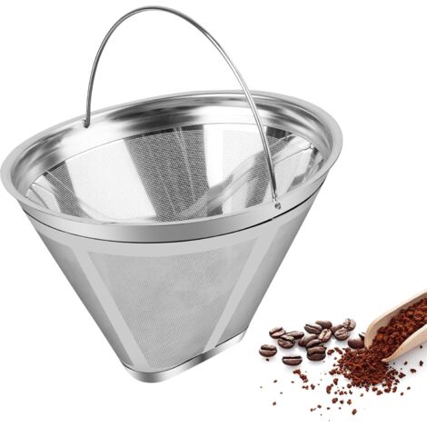 Filtre à Café Réutilisable , Filtre a cafe en acier inoxydable pour Faire du Café Manuel filtre café permanent pour Goutter du café sans Papier