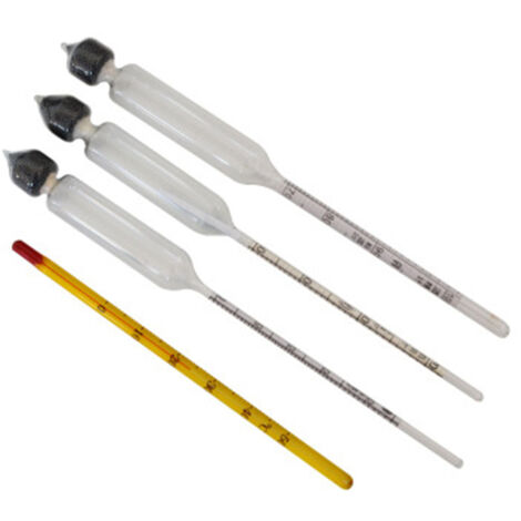 Compteur d'alcool 3 pièces avec thermomètre compteur d'alcool teneur en alcool 0-40, 40-70, 70-100 vol% hydromètre pour spiritueux distillats whisky brandy vodka
