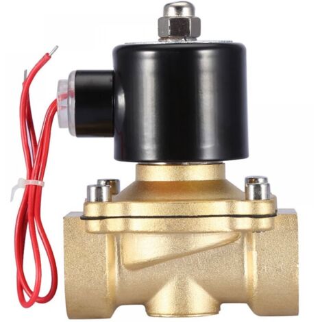 Longziming – Electrovanne 1' en laiton à deux voies normalement fermée 220V AC – Résistance à la pression 1MPa – Installation facile et compacte