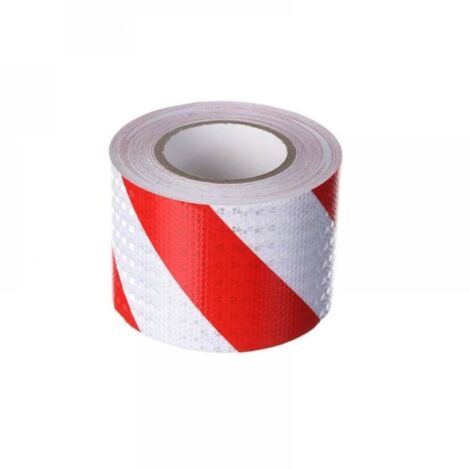 Bande Reflechissante Autocollante, 10cmx25m Bande Reflechissante, Rouge et Blanc Ruban Reflechissant Adhesif, pour Véhicules, Camion, Rappel de Sécurité