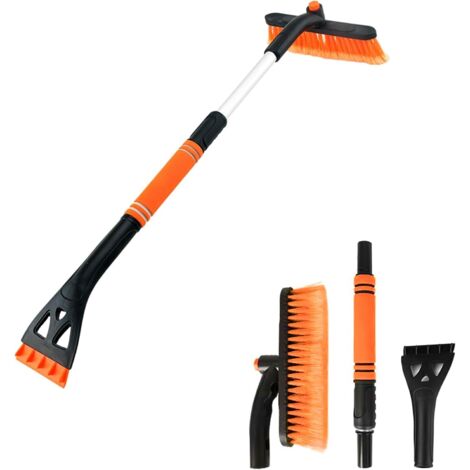 Grattoir à Glace et Brosse à Neige pour Voiture (2 en 1) Facile à Assembler, Degivreure Vitre pour Pare Brise de Hiver, Pelle à Glace et Neige Détachable Adapté aux Camions et SUV