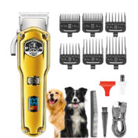 Longziming – Tondeuse pour chien étanche IPX7 – Lames en acier inoxydable pour poils épais – Faible bruit 55 dB – Autonomie 150 min – Design sans fil
