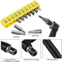 Extension Flexible Pour Perceuse 295 Mm + Embout Anglé 105° - Pour Espaces Étroits - Accessoire Bricolage Et Pro