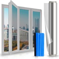 Longziming – Film miroir anti regard 99% UV – Protection solaire et thermique – Facile à installer – 45 x 200 cm – Pour maison, bureau, magasin
