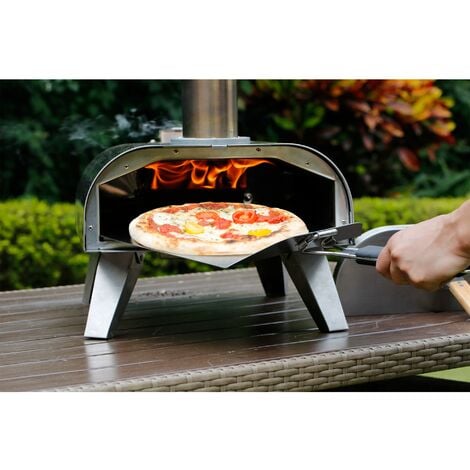 Four à pizza portable à granulés de bois alimentaire en acier inoxydable,  Four à pizza portable Bighorn avec plaque céramique de 12 pouces pieds