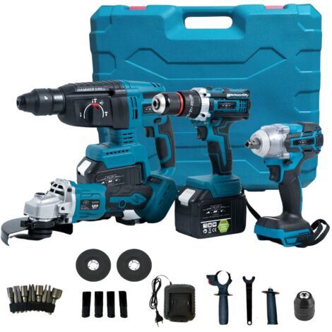 Kit 4 in 1 Avvitatore + Avvitatore a Impulsi + Smerigliatrice + Tassellatore 88V