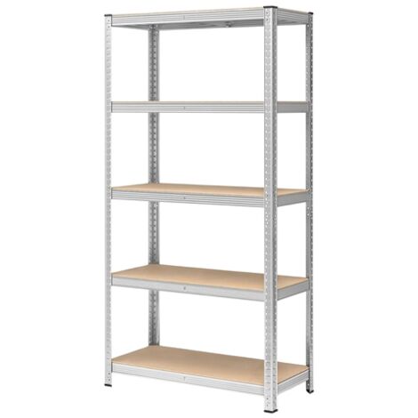 Scaffale in metallo zincato con 5 ripiani MDF rinforzati - 70x30x150H cm (1/5)