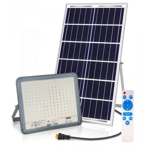 Faro a led 800W, pannello solare con sensore crepuscolare e telecomando, IP 67
