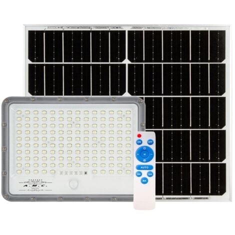 Faro a led 300W, pannello solare con sensore crepuscolare e telecomando, IP 67
