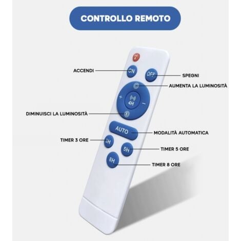 Faro a led 300W, pannello solare con sensore crepuscolare e telecomando, IP 67