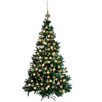 Albero di natale 240 cm in pino artificiale verde 2721 rami annodati rinforzati