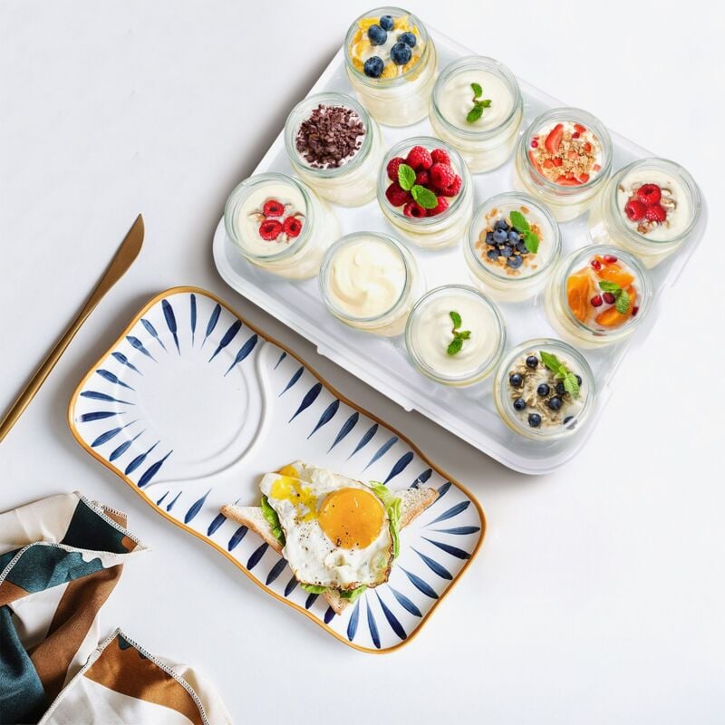 Acier Inox 25w 8 Pots Verre 180ml - Acier Inoxydable, Minuterie Numérique - Pour Yaourts Maison Sains Yaourtière Homcom