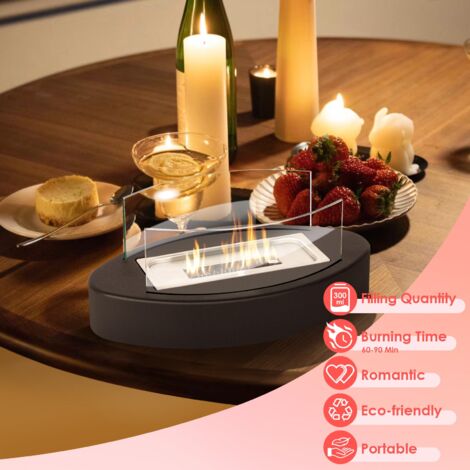 Cheminée de Table Portable Cheminée Bol de feu de Carburant Bio éthanol