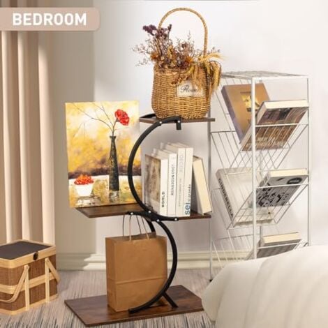 Todeco Porte plante interieur 4 Niveaux, Support plantes en Métal, étagère plante interieur support pot de fleurs pour Salon Balcon Jardin Bureau