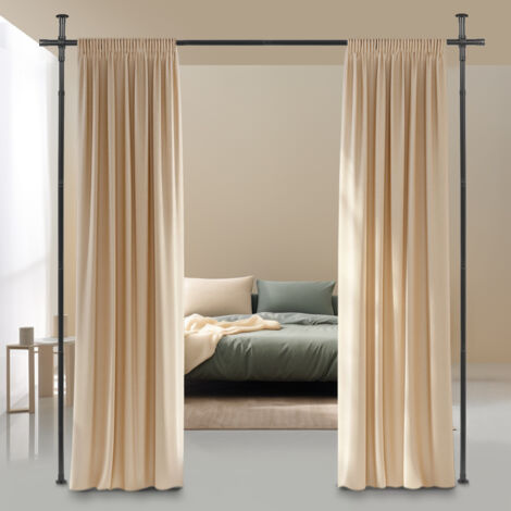 Tringle à Rideaux sans Percage, paravent interieur, écran réglable en flexibilité, 122 à 305 cm (H), 70 à 175 cm (l), pour Chambre ou Bureau