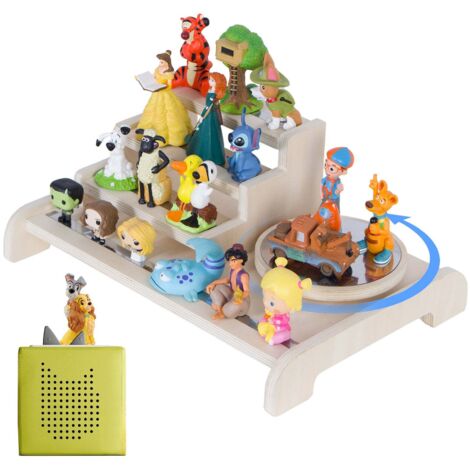 Étagère magnétique, pour Tonie Box et Tonies, avec Plateau Rotatif Amovible, Jusqu'à 20-25 Tonies, Étagère autoportante pour boîte à Musique pour Enfant, Escalier