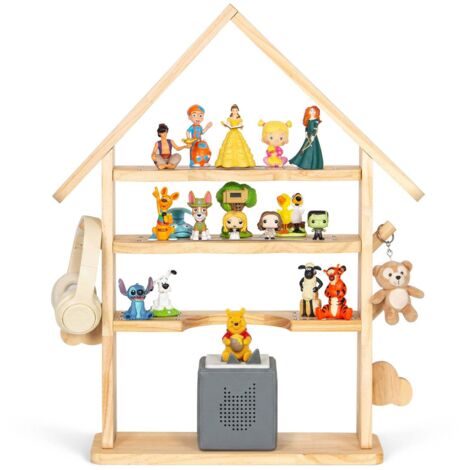Étagère magnétique en Bois, pour Tonie Box et Tonies, Jusqu'à 30-40 Tonies, Aimants Renforcés, Crochets Latéraux, Étagère autoportante pour Chambre d’Enfant, Conception de cabanes (1/5)