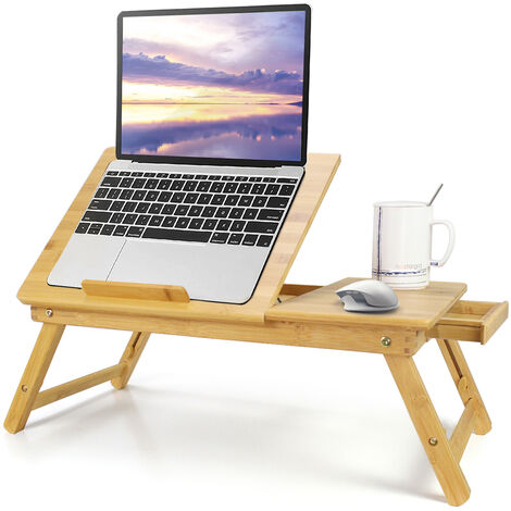 Support pour ordinateur portable, portable, pliable, en bois de