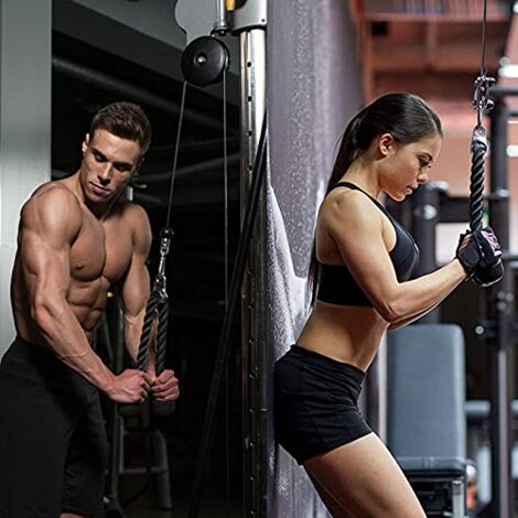 Système De Tirage Poulie Pour Gym – Corde Triceps Et Câble – Accessoire Muscu