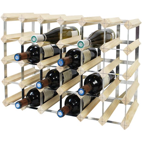 Range-bouteilles, Etagère à Vin , 30 bottles, 61,2 x 42 x 22,8 cm, Bois