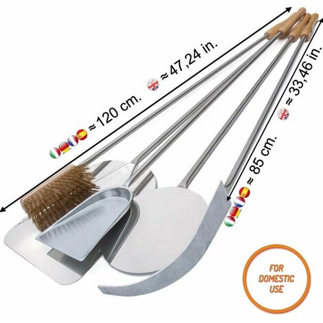 Set di 5 pale per pizza in acciaio inox AISI 430 (per pizze da 30 cm.) -  cm-85