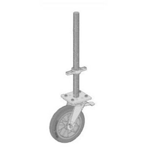 Altrad – Vérin réglable sur roue pour échafaudage multidirectionnel – Réglable de 0 à 0,40 m – Diamètre 38 mm – Charge max 500 kg - N2741