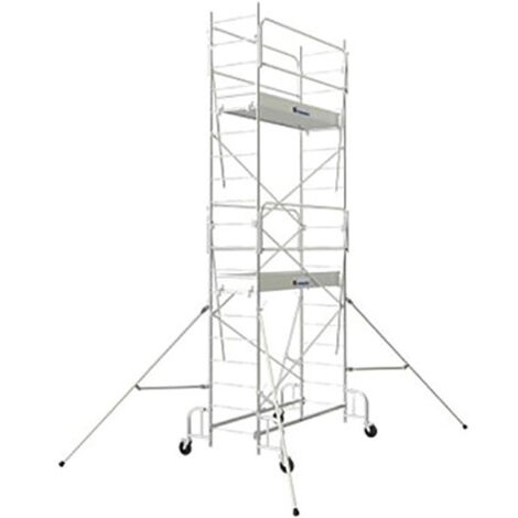 Tubesca Comabi – Échafaudage roulant acier 5,80m de hauteur de travail – Charge maximale 250 kg/m² – Montage facile – 3140038