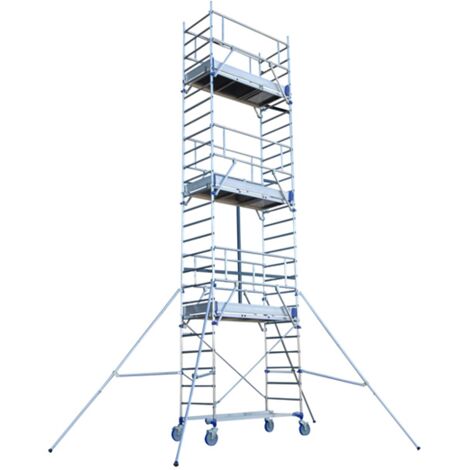 Tubesca Comabi – Échafaudage roulant aluminium 3m – Hauteur de travail 7,85m – Charge max 200kg/m² – Montage rapide – 22403630