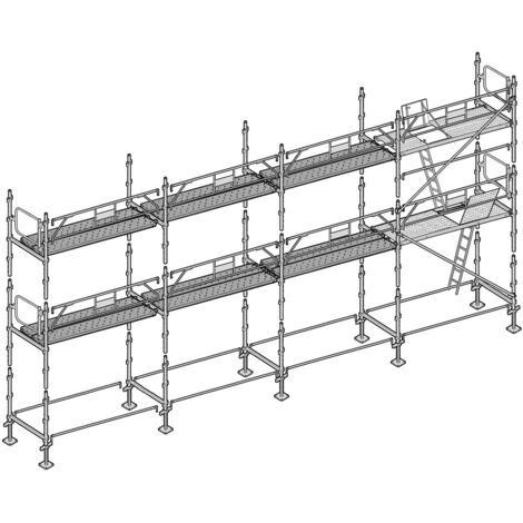 Altrad – Échafaudage façadier 78 m² – Hauteur de travail 6 m – Charge maximale 300 kg/m² – Montage rapide et léger – Pour chantiers en rénovation