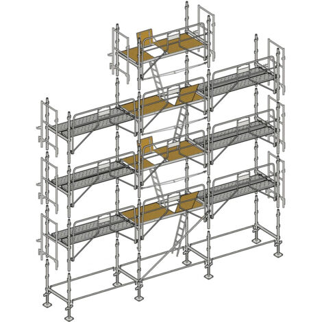 Altrad – Échafaudage façadier 88 m² – Longueur de travail 10 m – Hauteur de travail 10 m – Charge maximale 300 kg/m² – Largeur 0,80 m