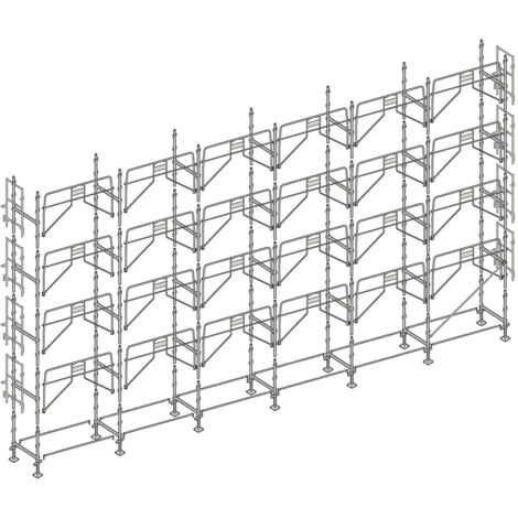 Altrad – Échafaudage façadier 190 m² – Hauteur de travail 10 m – Largeur 0,80 m – Charge maximale 300 kg/m² – Montage rapide et sécurisé