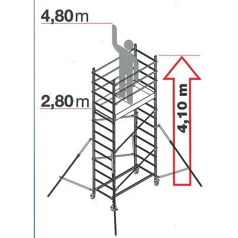 Échafaudage roulant télescopique aluminium TELETOWER DUARIB 30100600 -  DUARIB - 30100600