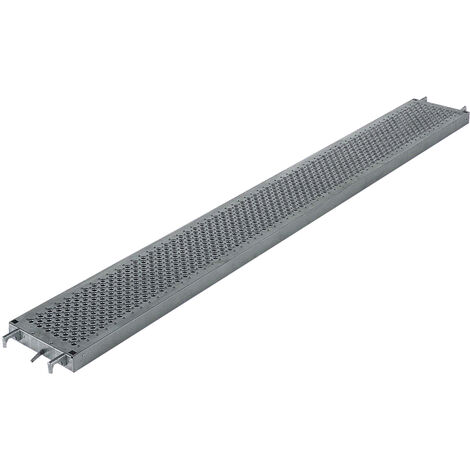 Echafaudages Stéphanois – Plateau échafaudage 2m x 0,30m – Surface perforée antidérapante – Charge admissible 300kg/m² – Conforme norme EN 12811