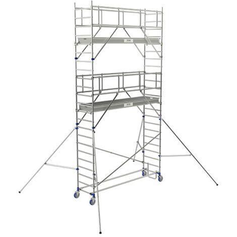 Echafaudage roulant 2 plateaux - Hauteur de travail max 6.85m - 26403850 (1/5)