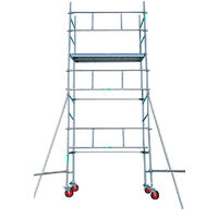 Echafaudages Stéphanois – Échafaudage roulant 6x2 m – Hauteur de travail 7 m – Largeur 0,80 m – 4 roues pivotantes avec freins – Conforme normes NF EN 12810-1