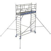 Tubesca Comabi – Échafaudage roulant TOTEM 2 LINE 250 – Hauteur de travail max 3,85 m – Charge admissible 200 kg/m² – Structure aluminium haute résistance