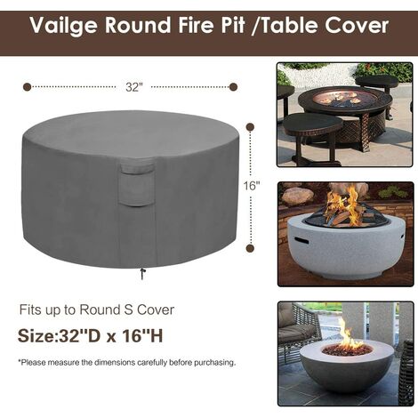 Fire pit cover, 100% waterproof square gas fire pit table cover, outdoor heavy duty lawn patio furniture cover with vents and handles, 36 inches long x 36 inches wide x 20 inches high, beige and brown j