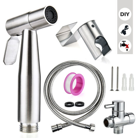  Connect to Toilet Water Tank Hand Shower Head for Bathroom Hygiene Shower Bidet with Wall Bracket  
