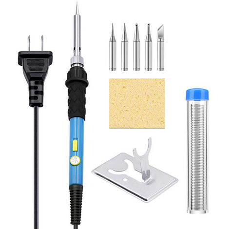 Soldering iron kit, 60W precision electric soldering iron, 200 ~ 480 adjustable temperature, on / off switch, indicator light,