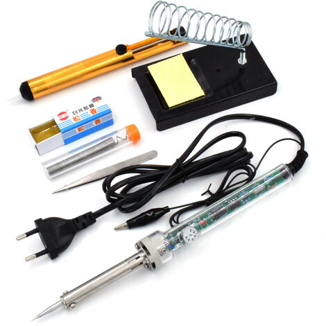 Soldering Iron Kit60W Adjustable Temperature Soldering Tool, Digital Multimeter, Voltage 110-220V with Tool Bag and Holder