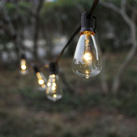 Solar String Lights Outdoor, 10 Ones Design Patio Lights String Waterproof with 10 Classic ST38 LED Edison Bulbs, Perfect for Garden, Backyard, Pergola, Party, Cafe, Bistro, Wedding, Camping D&eacute;coration